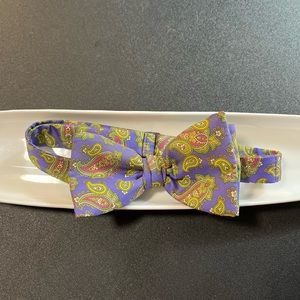 BeauTie LTD Vermont Bow Tie, Purple Gold Paisley. Adjustable. 100% Silk.